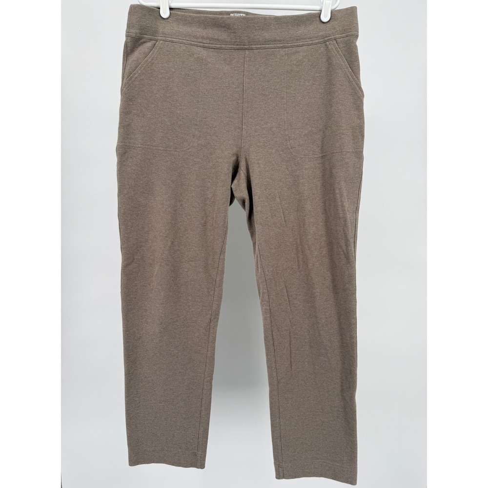 Duluth Trading Co Womens XL x 29 Noga Classic Knit Pants Brown Cotton Stretch
